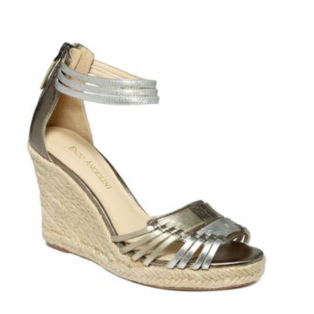 Enzo Angiolini Falera Metallic Wedge Sandal